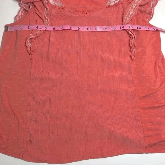 Spring top ruffles embroidered vneck lightweight boho Knox Rose small target top - Picture 5 of 10